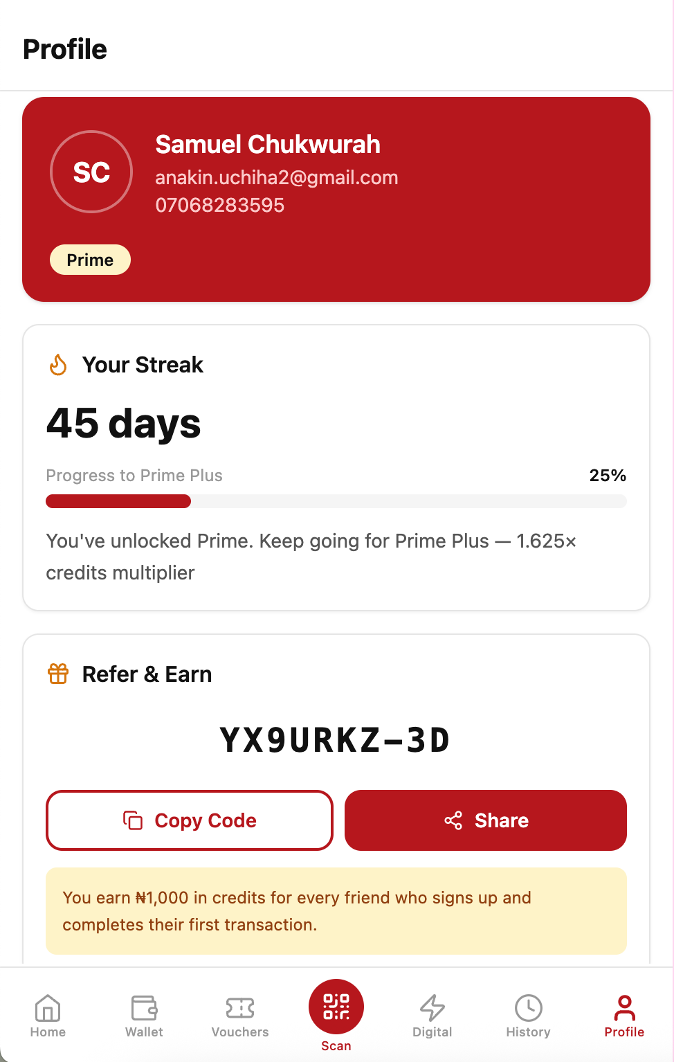 Sign up and verify identity screen